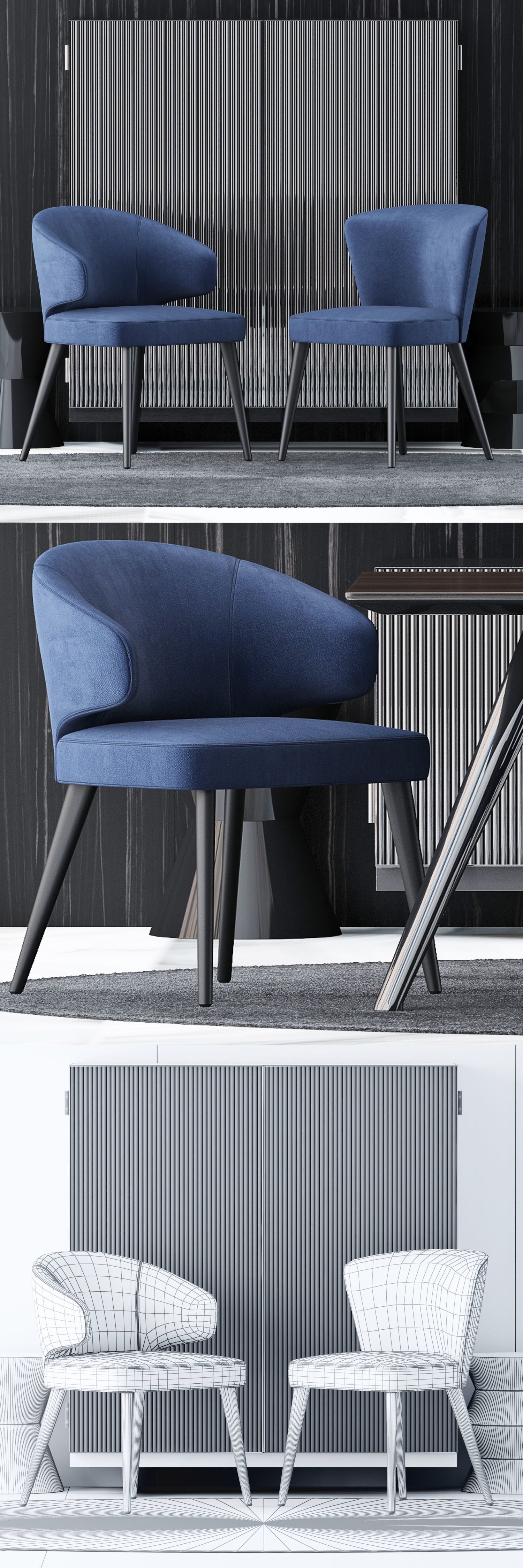 Dining table Free 3D model_1