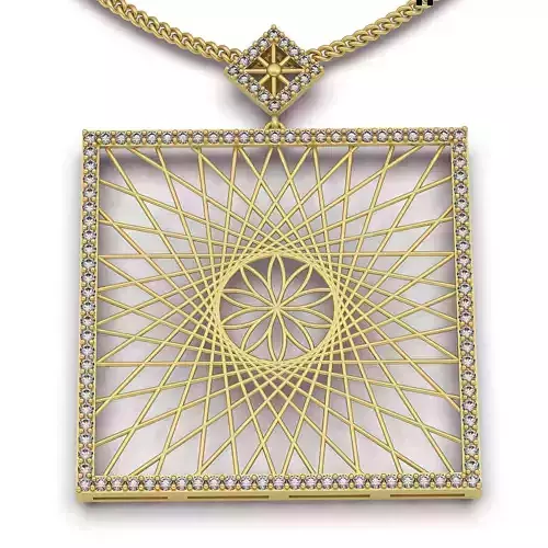 pyramid pendant leaves silver gold jewelry printable 3D model