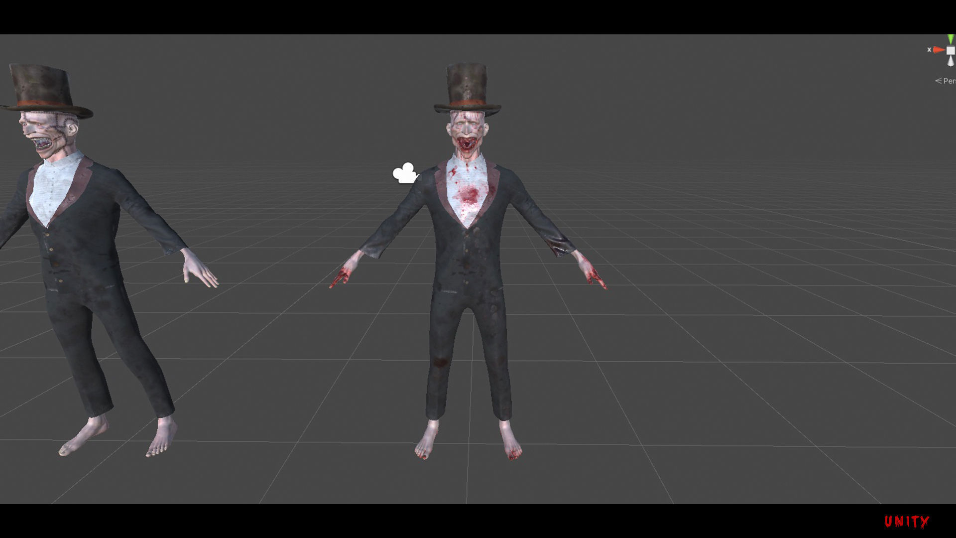 The Terrible man game character for Horror games Low-poly 3D model_14