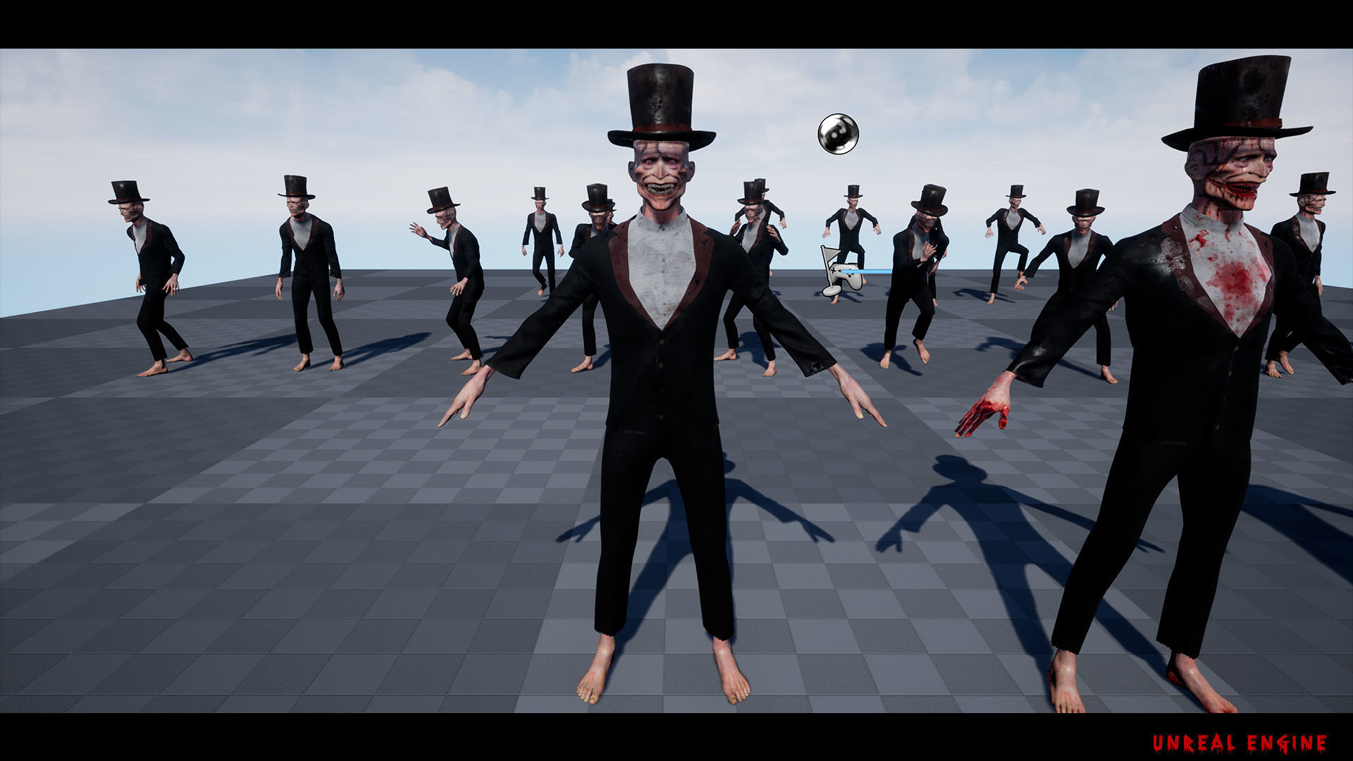 The Terrible man game character for Horror games Low-poly 3D model_9