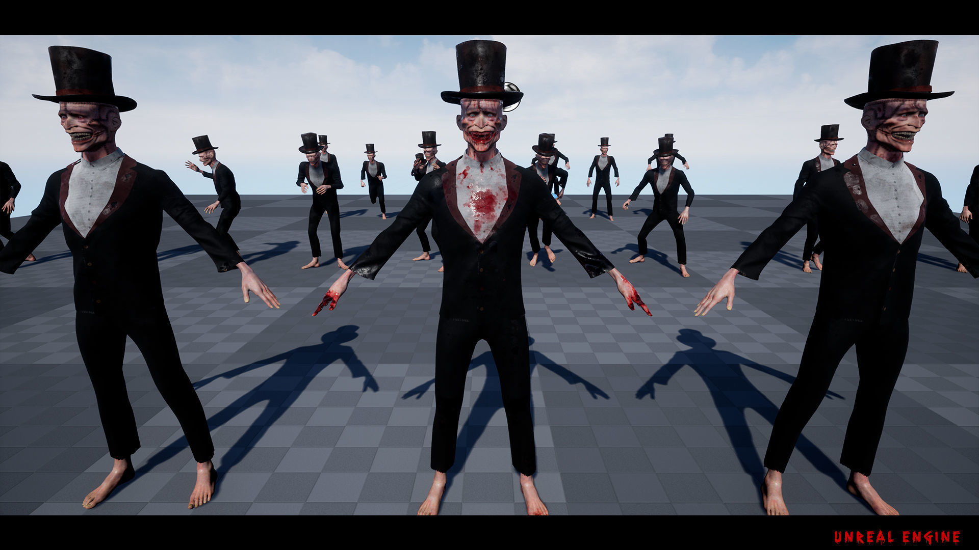 The Terrible man game character for Horror games Low-poly 3D model_10