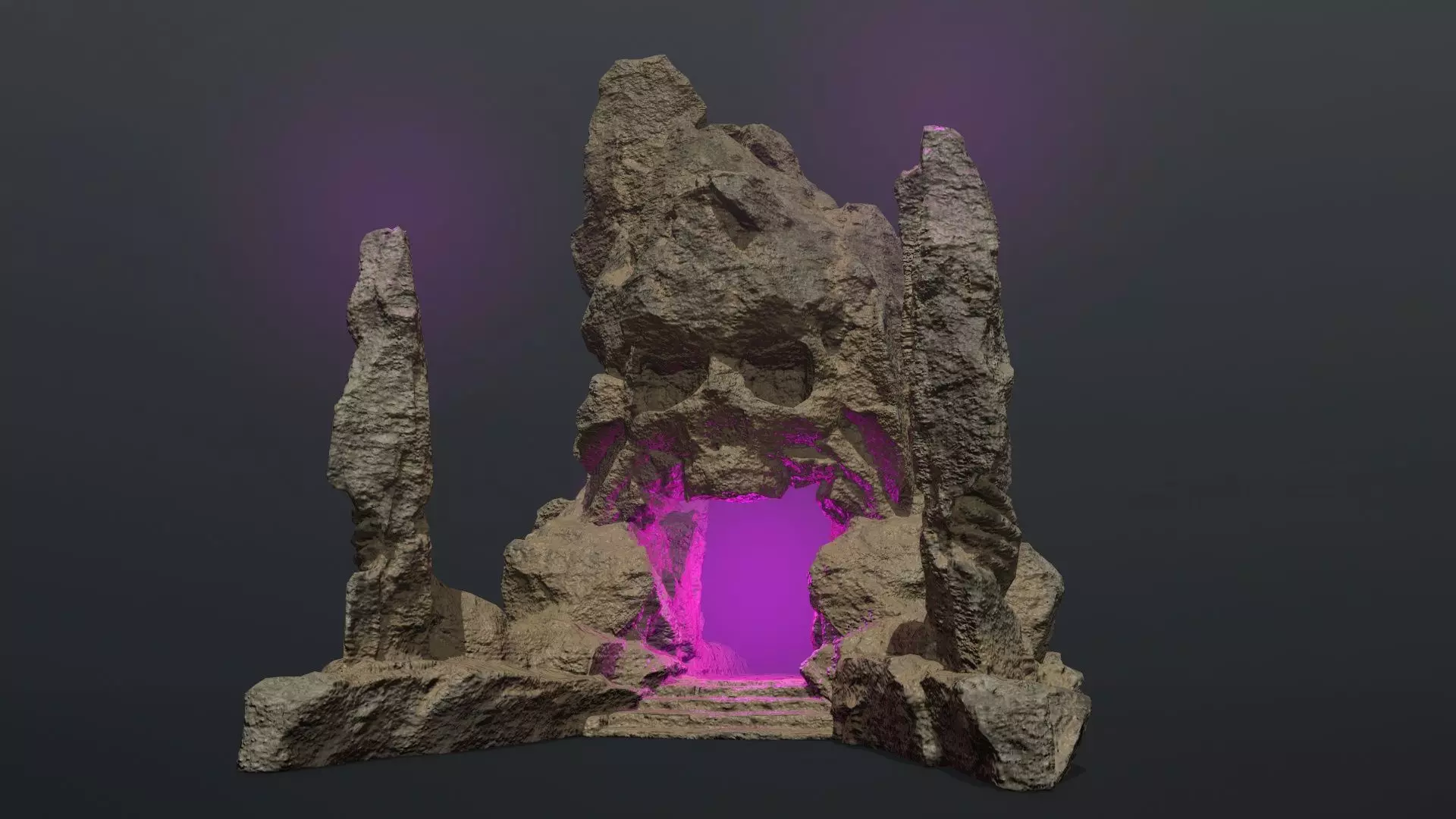 skull gate Low-poly 3D model_0