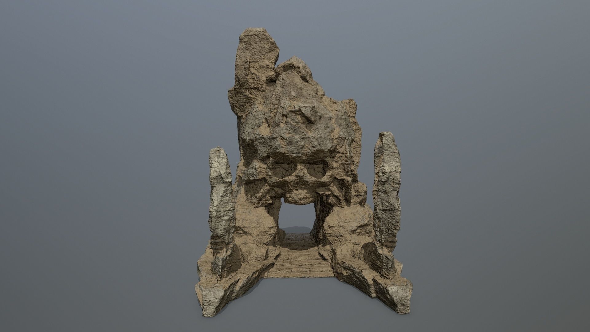 skull gate Low-poly 3D model_1