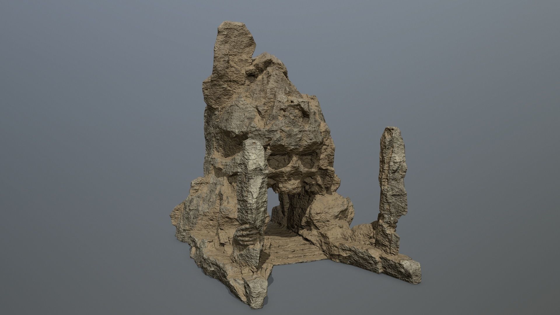 skull gate Low-poly 3D model_9