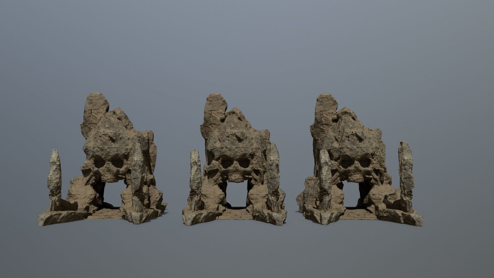 skull gate Low-poly 3D model_10