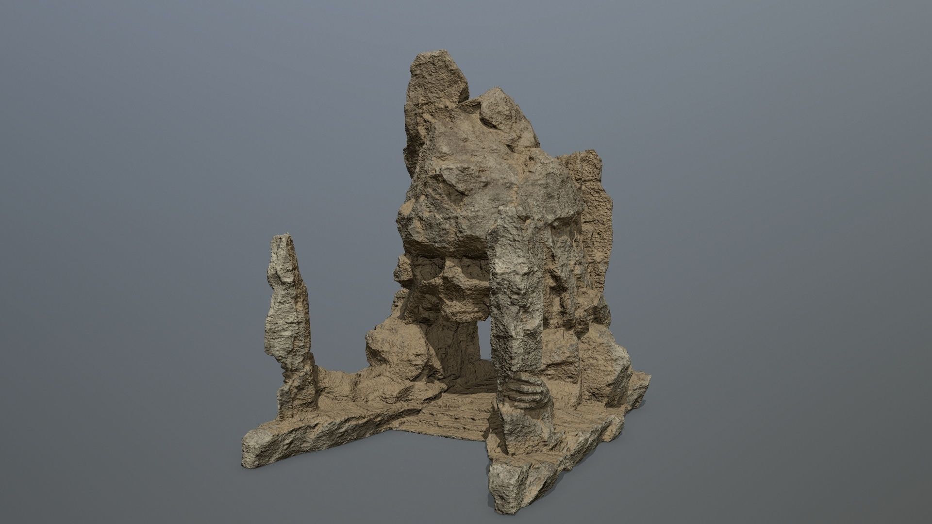 skull gate Low-poly 3D model_2