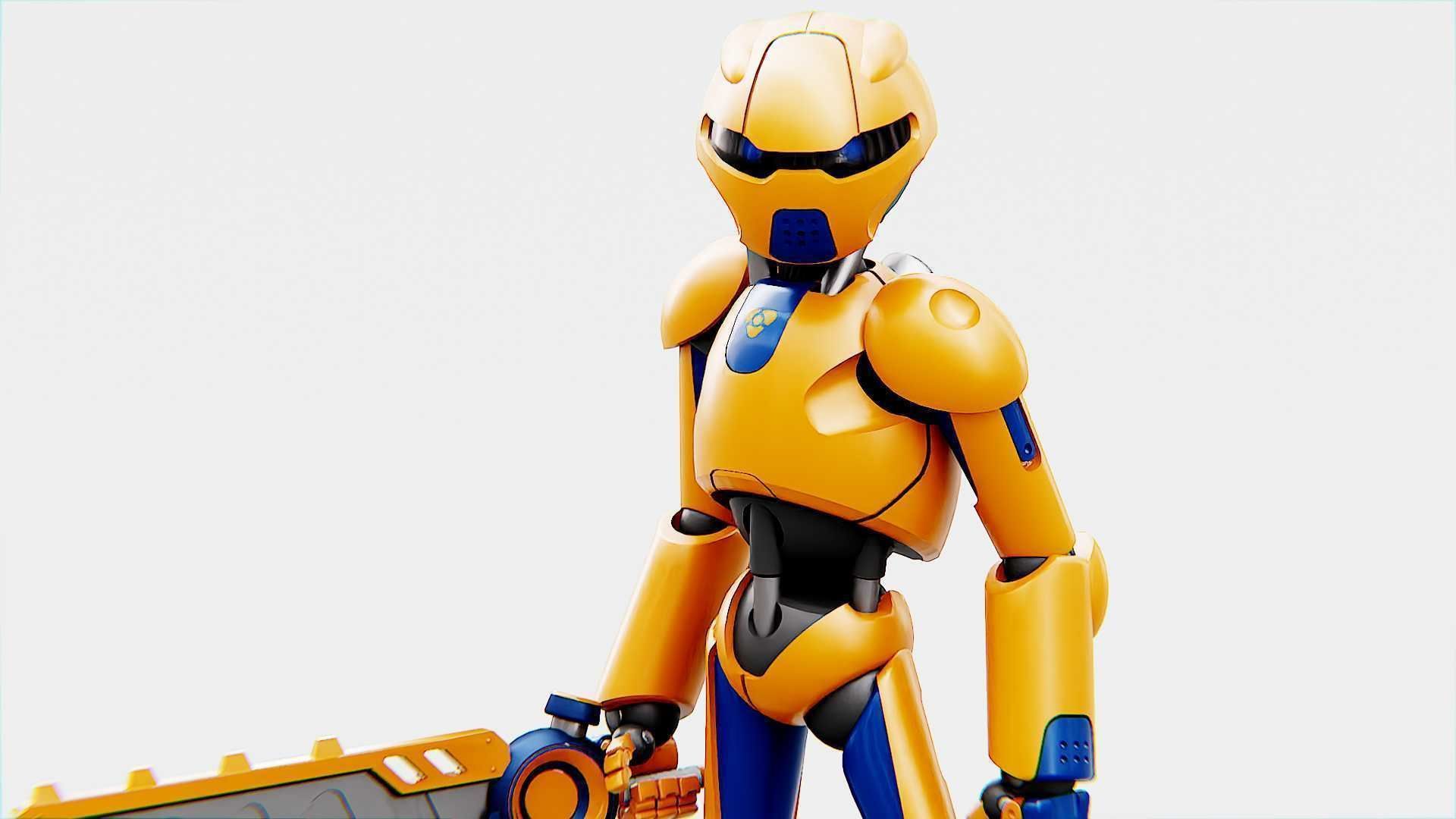 BATLE DROID RF-800 Rigged for Unreal Engine - Unity - MIXAMO 3D model_14