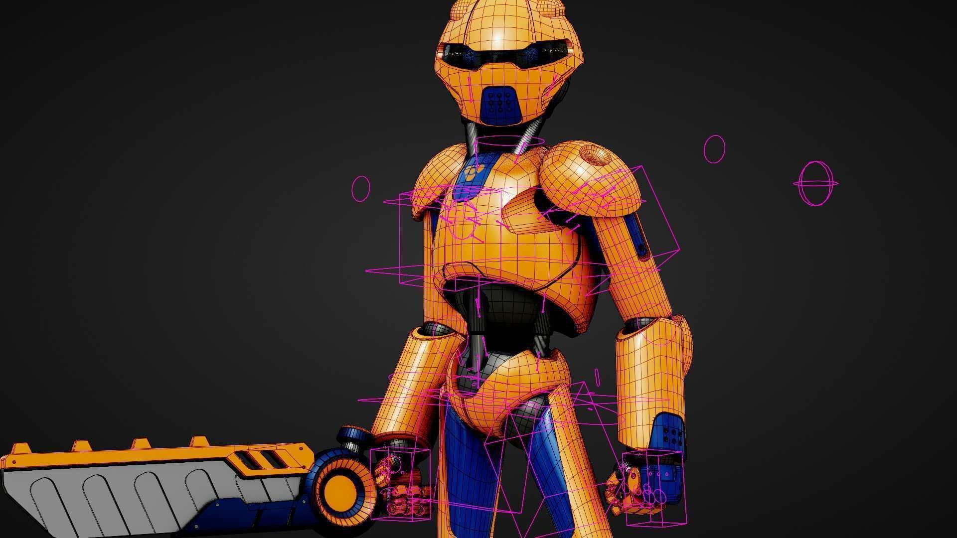 BATLE DROID RF-800 Rigged for Unreal Engine - Unity - MIXAMO 3D model_38