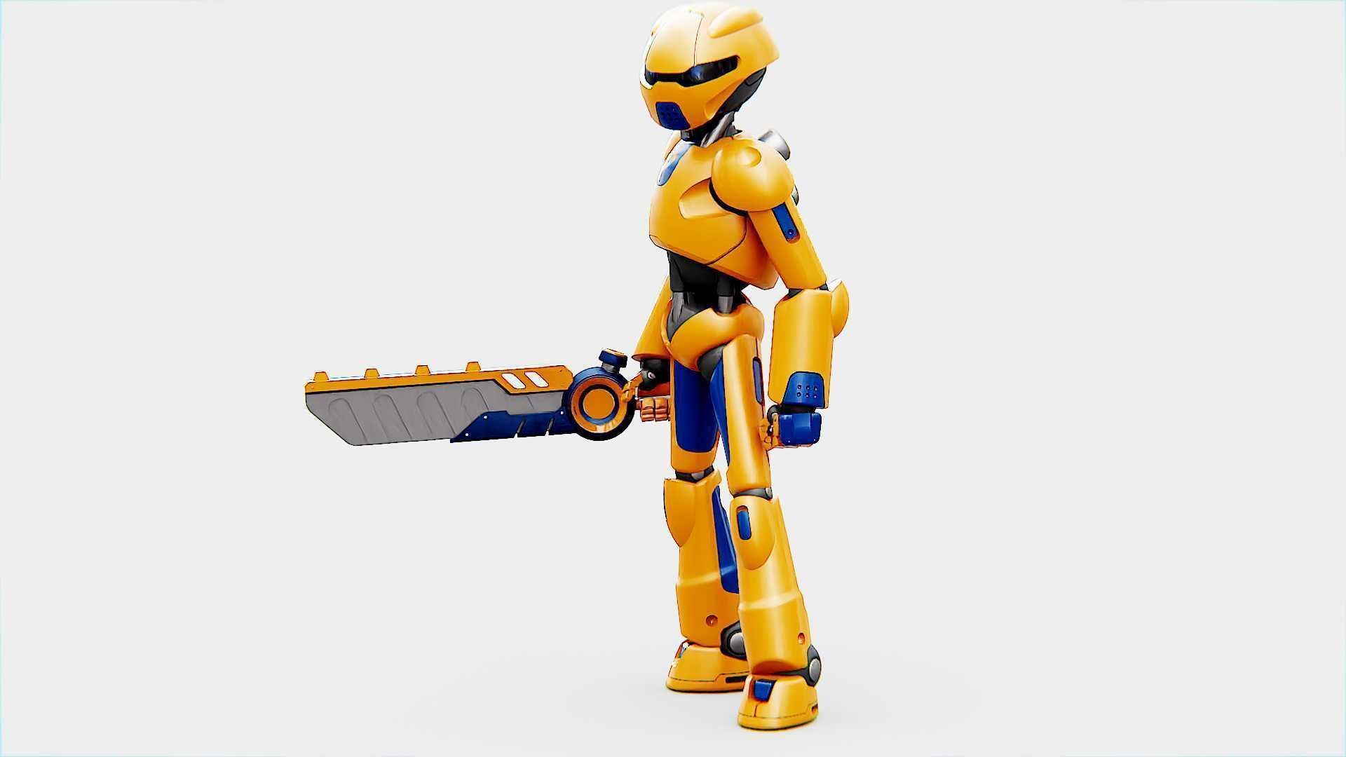 BATLE DROID RF-800 Rigged for Unreal Engine - Unity - MIXAMO 3D model_4