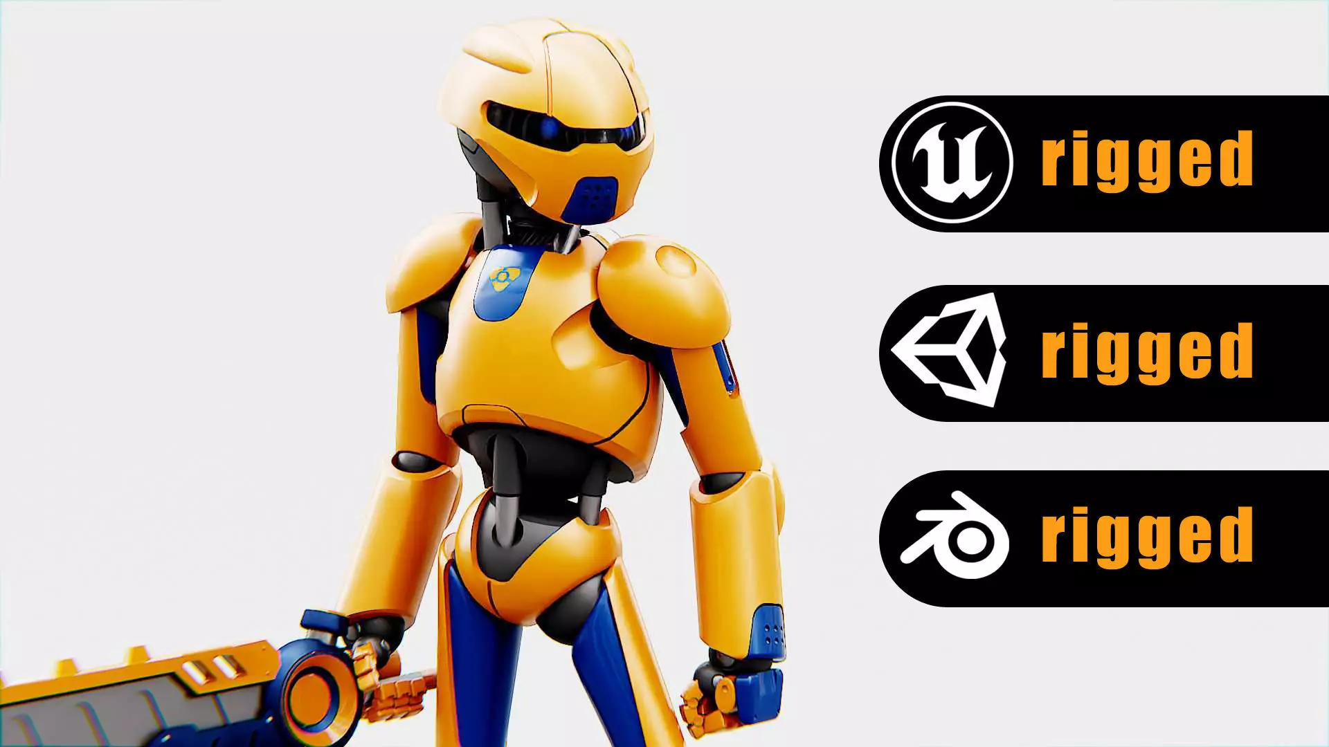 BATLE DROID RF-800 Rigged for Unreal Engine - Unity - MIXAMO 3D model_0