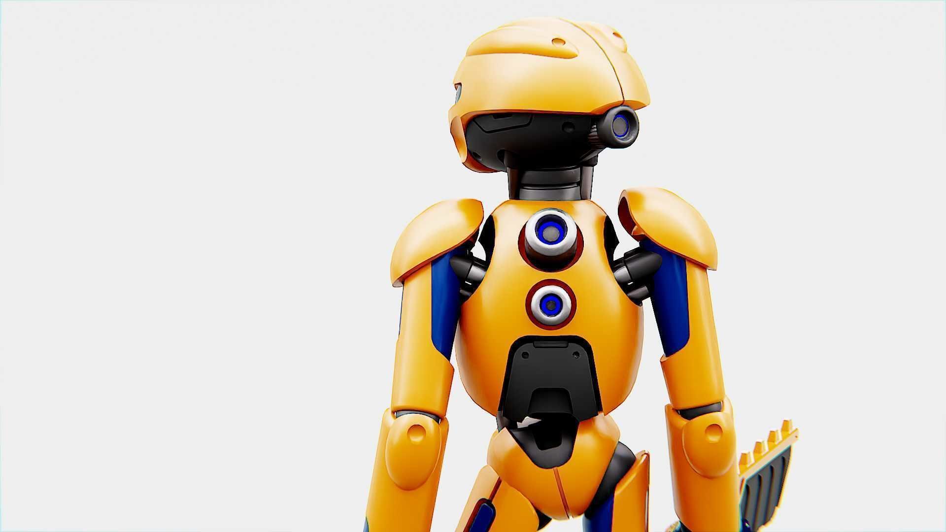 BATLE DROID RF-800 Rigged for Unreal Engine - Unity - MIXAMO 3D model_16