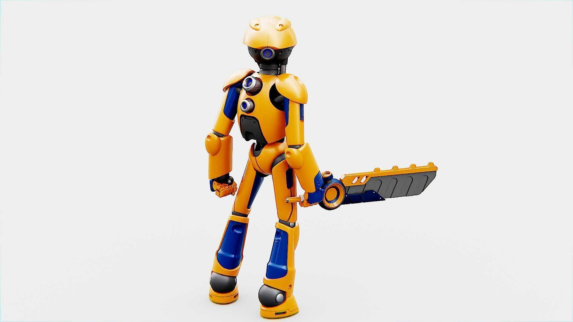 BATLE DROID RF-800 Rigged for Unreal Engine - Unity - MIXAMO 3D model_9