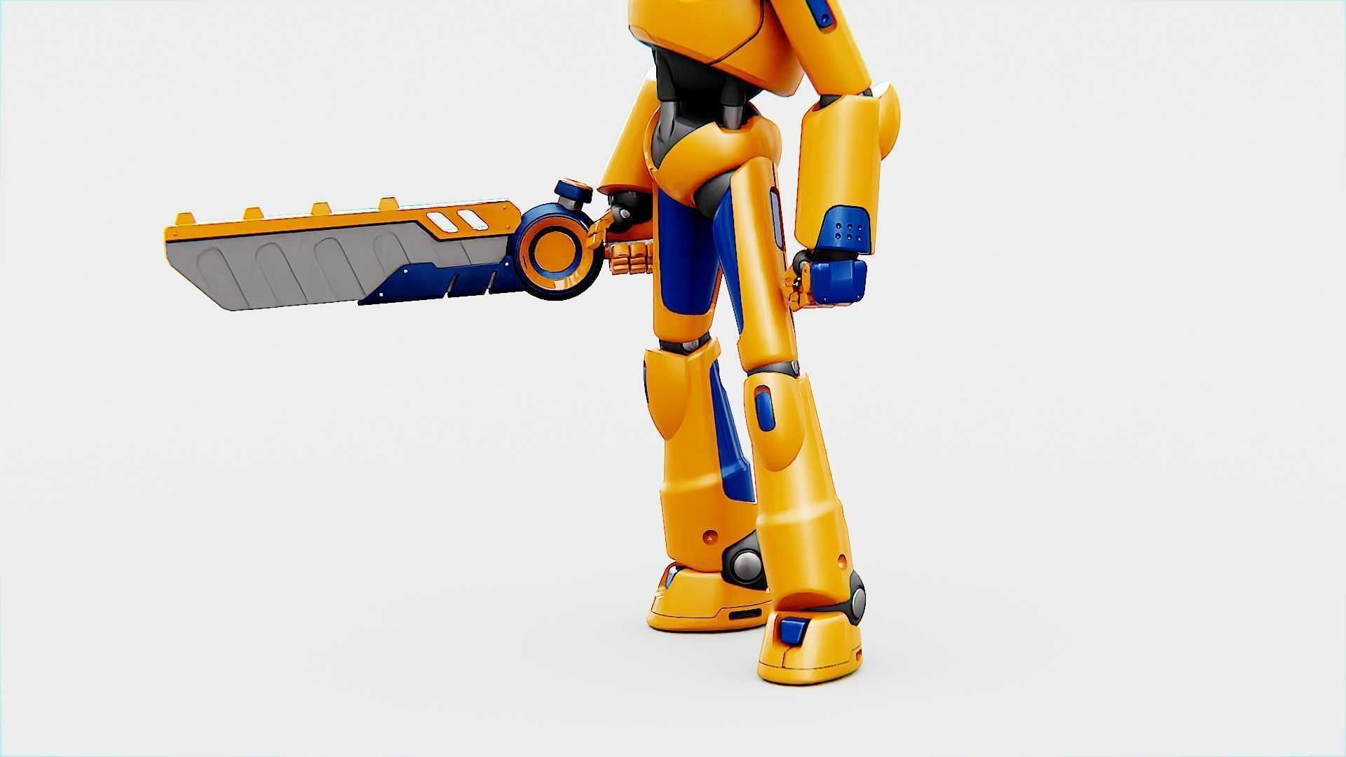 BATLE DROID RF-800 Rigged for Unreal Engine - Unity - MIXAMO 3D model_20