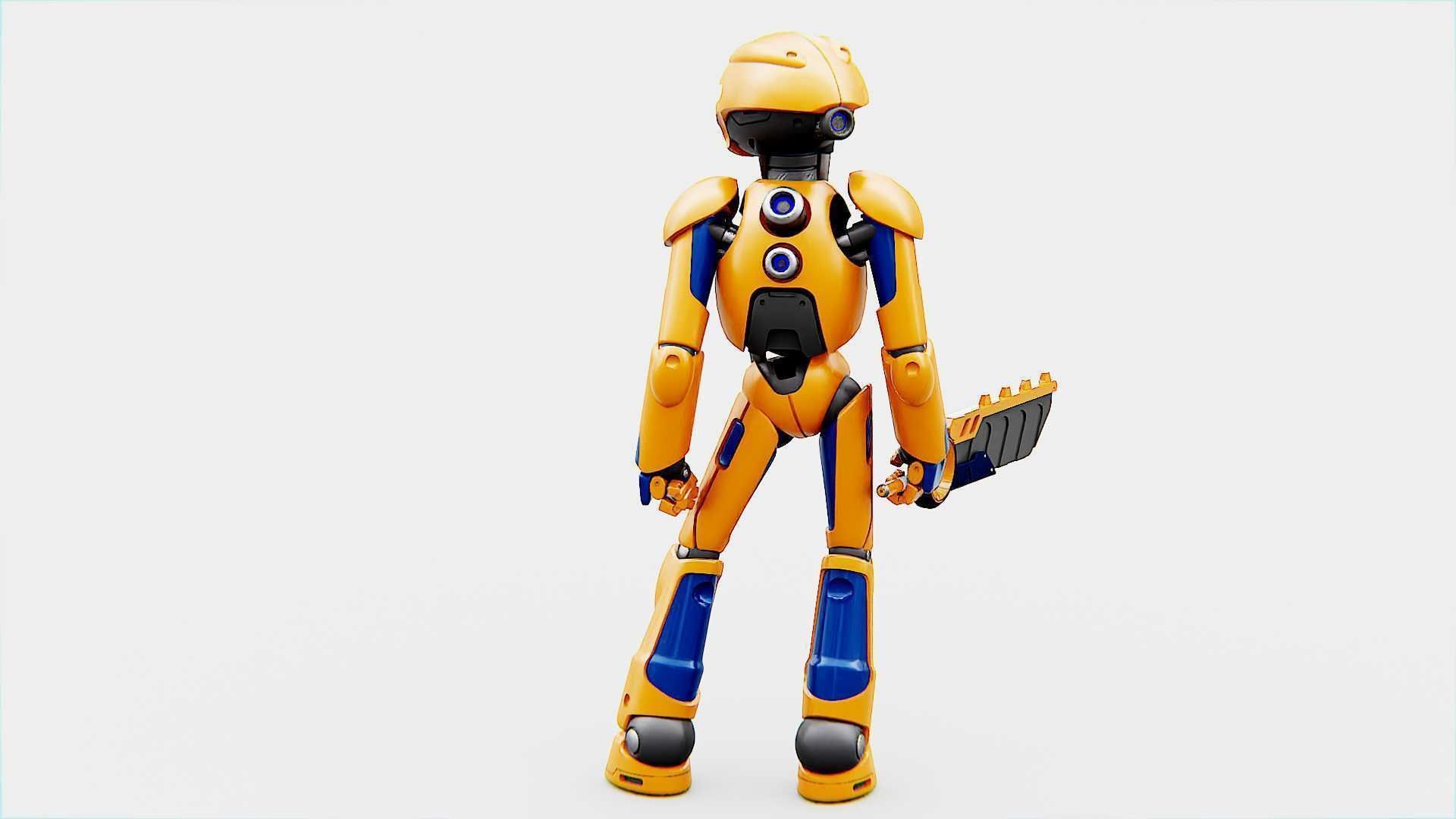 BATLE DROID RF-800 Rigged for Unreal Engine - Unity - MIXAMO 3D model_8