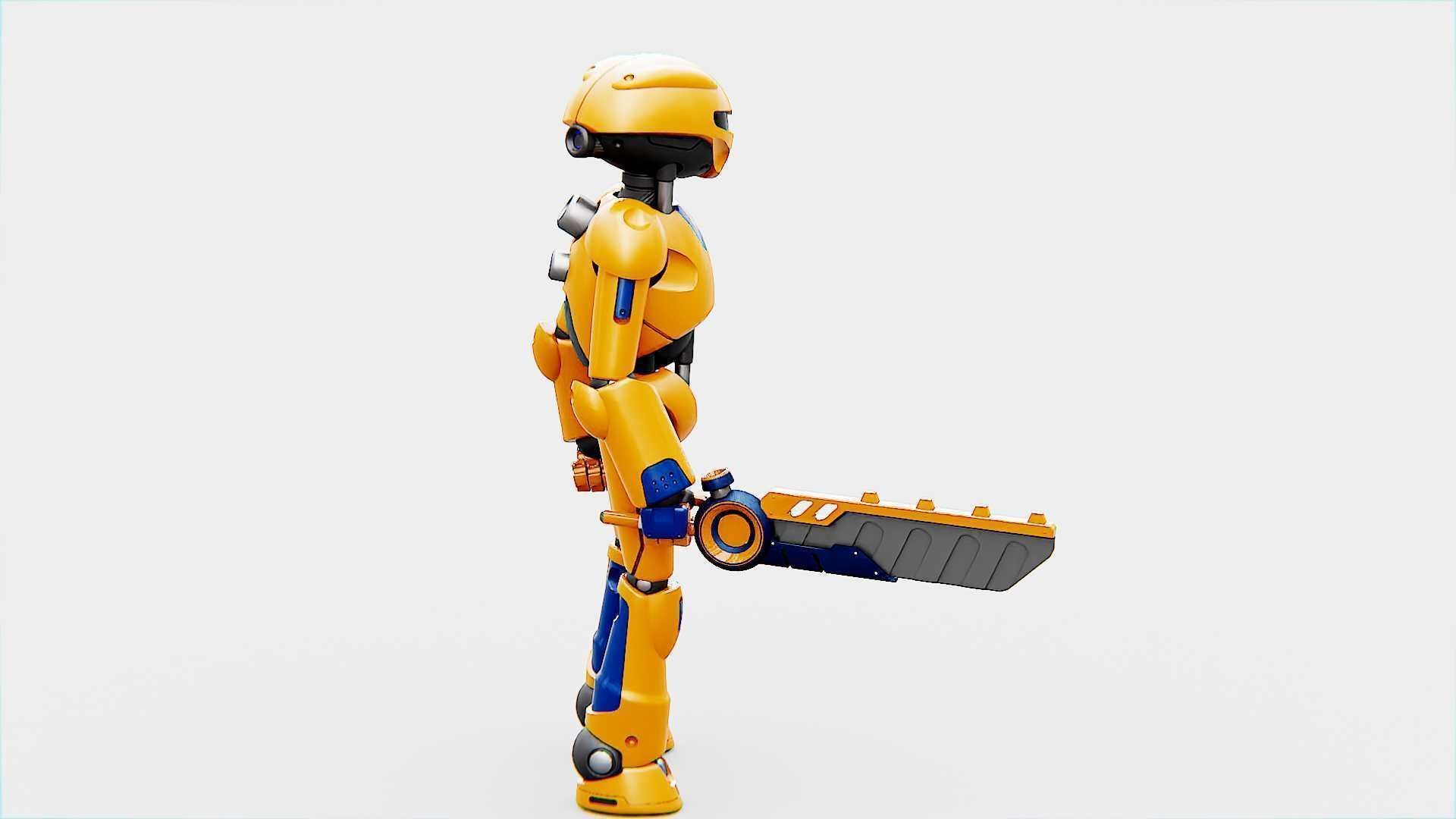 BATLE DROID RF-800 Rigged for Unreal Engine - Unity - MIXAMO 3D model_10