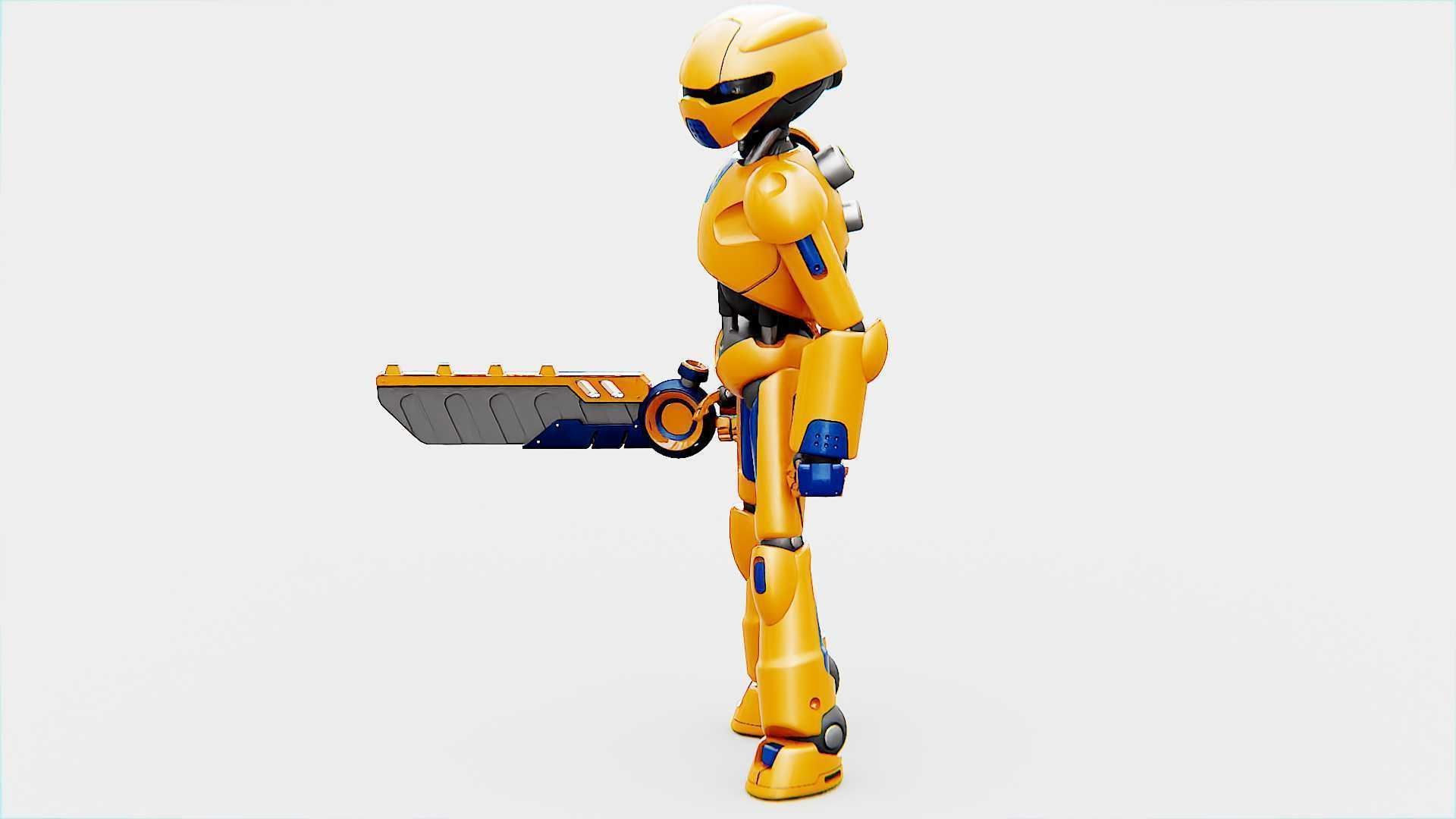 BATLE DROID RF-800 Rigged for Unreal Engine - Unity - MIXAMO 3D model_5