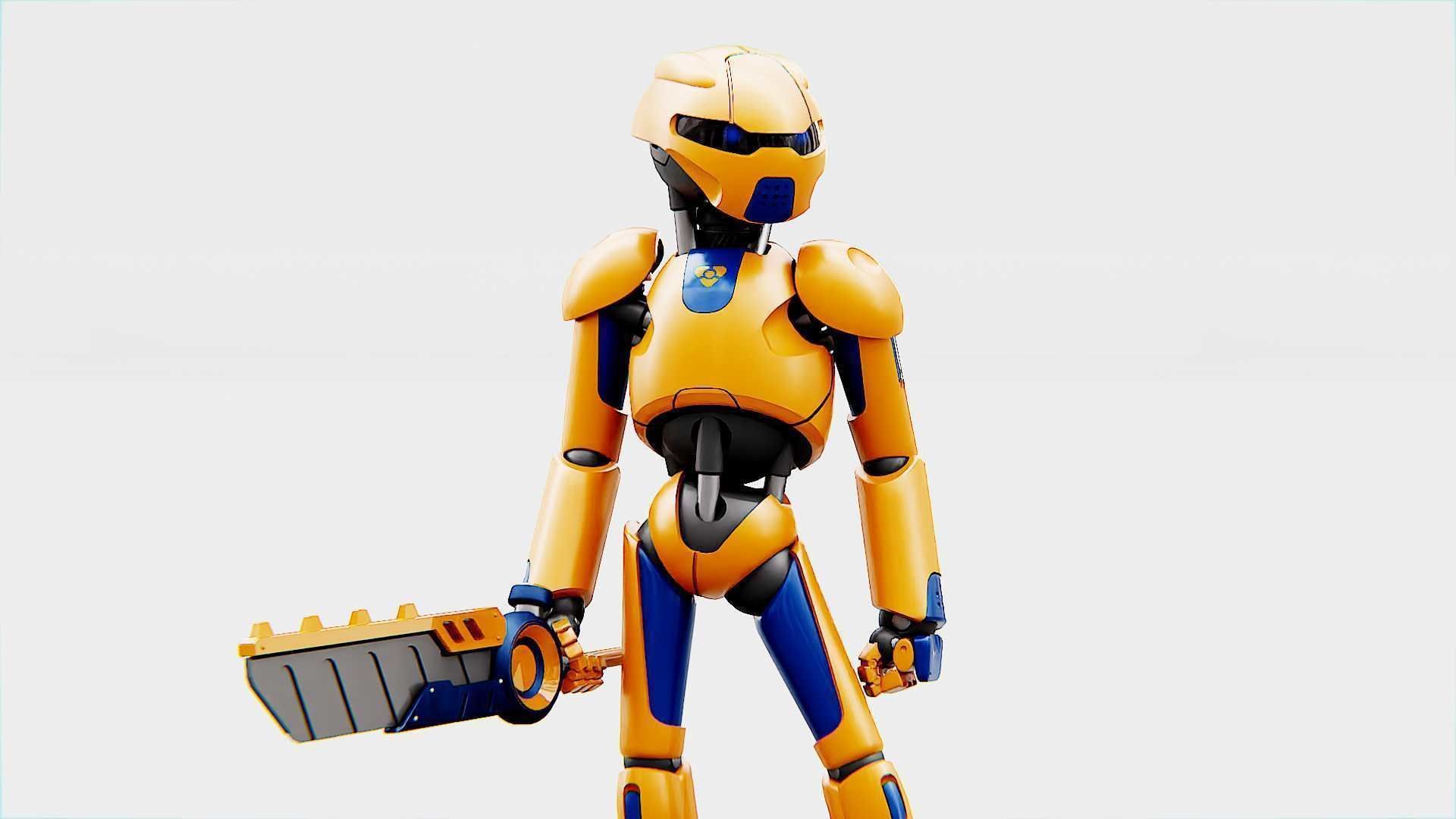 BATLE DROID RF-800 Rigged for Unreal Engine - Unity - MIXAMO 3D model_13