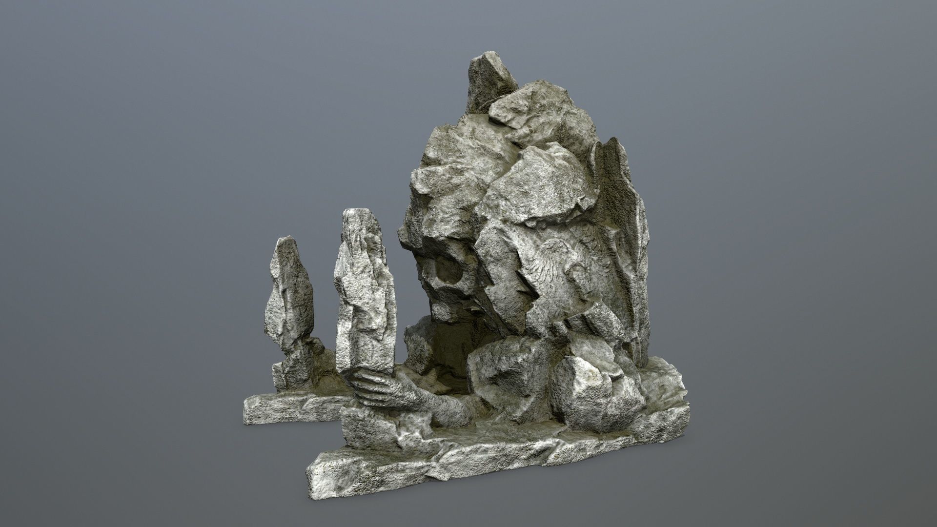 skull gate Low-poly 3D model_3