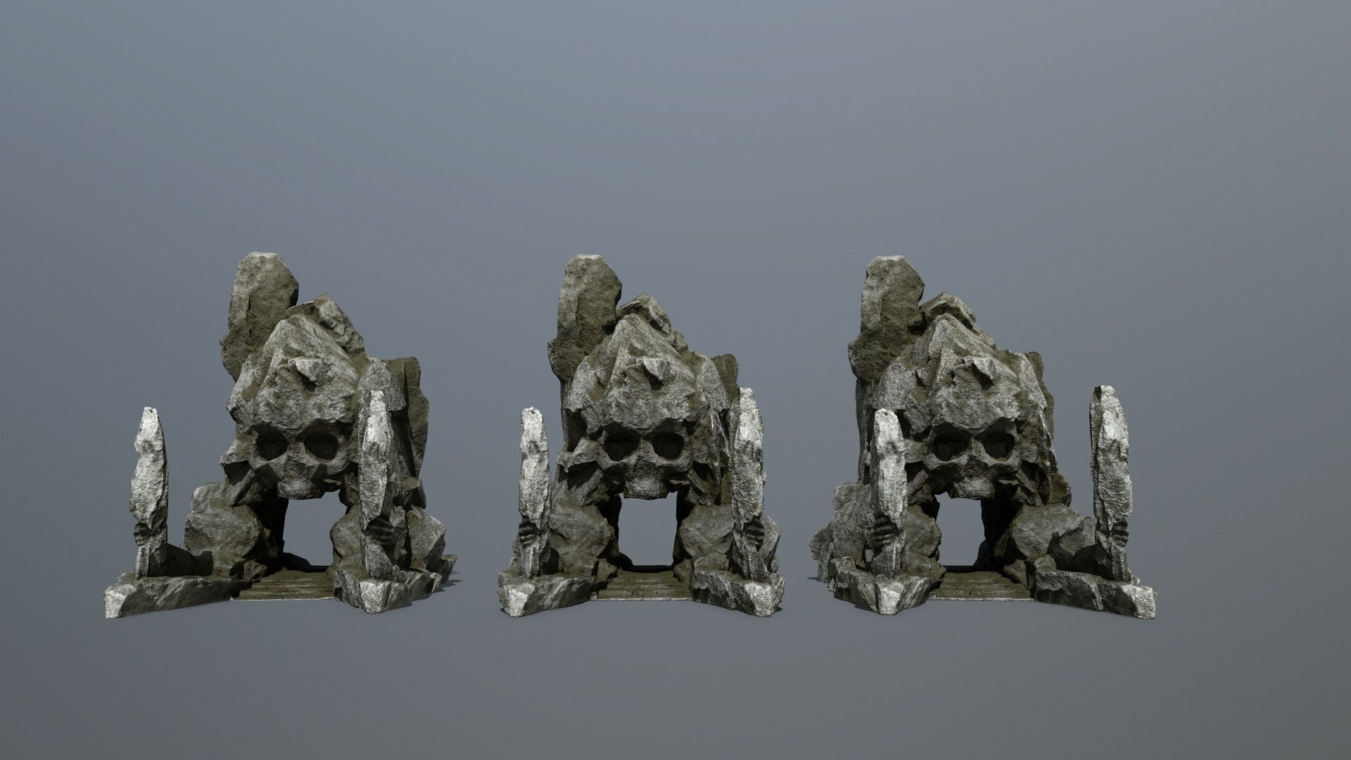 skull gate Low-poly 3D model_11