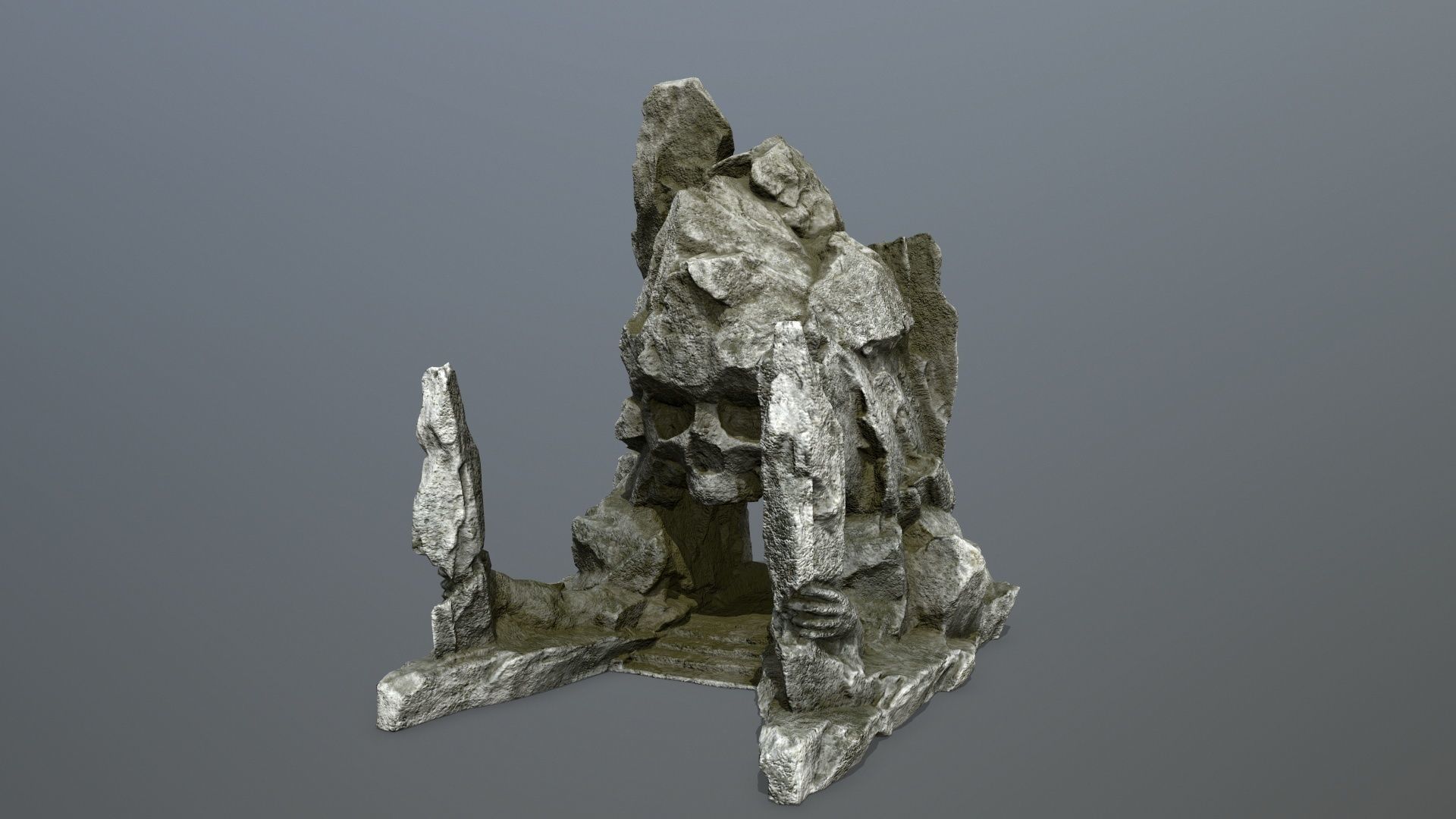 skull gate Low-poly 3D model_2