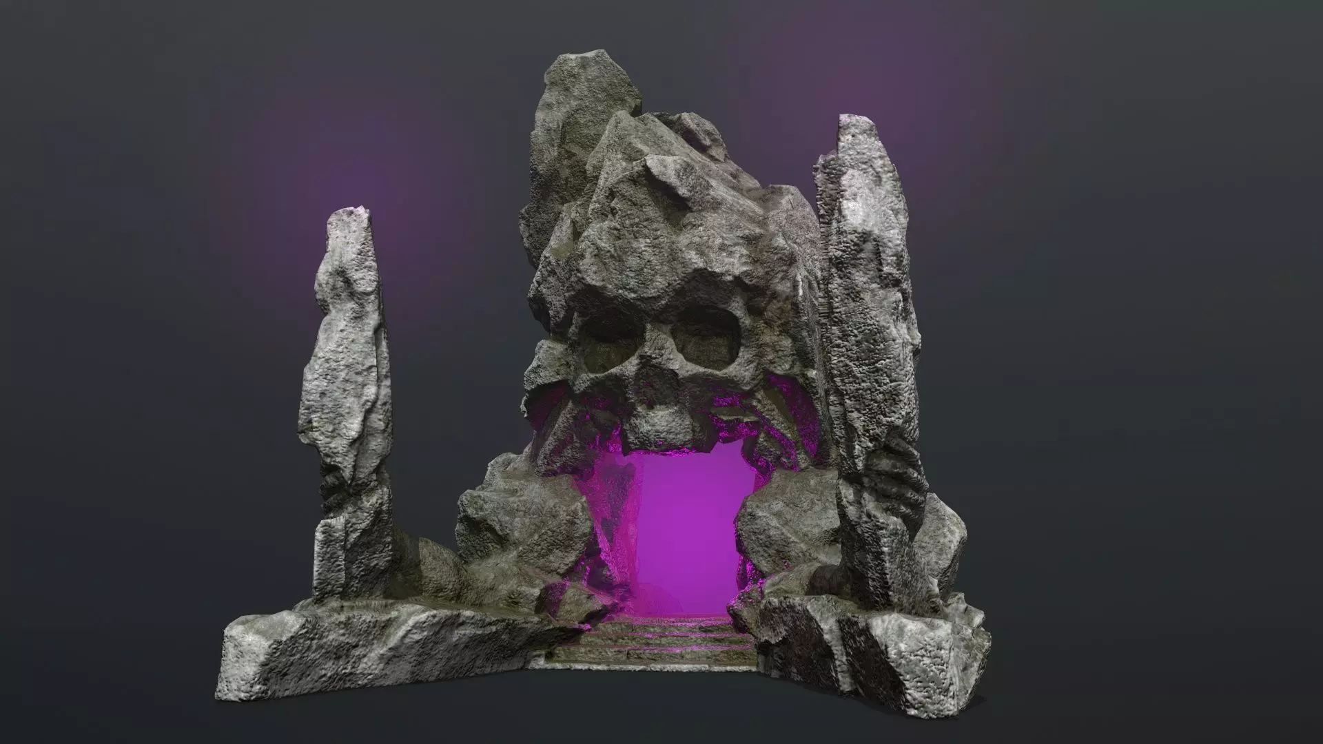 skull gate Low-poly 3D model_0