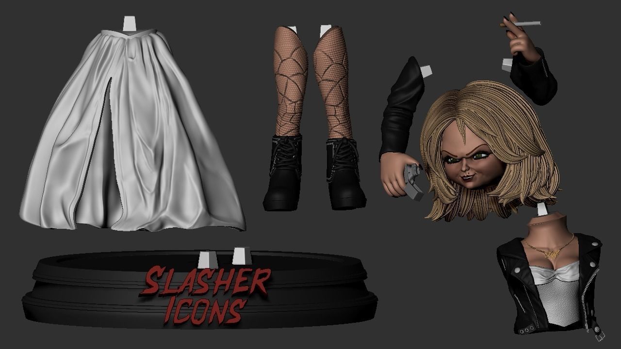 Chuckys Bride - Tiffany - Slasher icons 3D print model_13