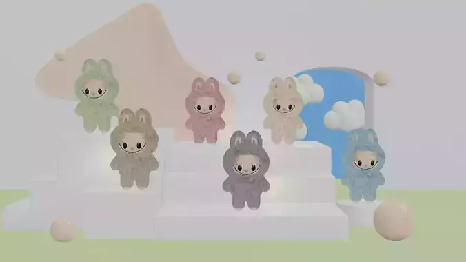 3D Labubu Macaron character