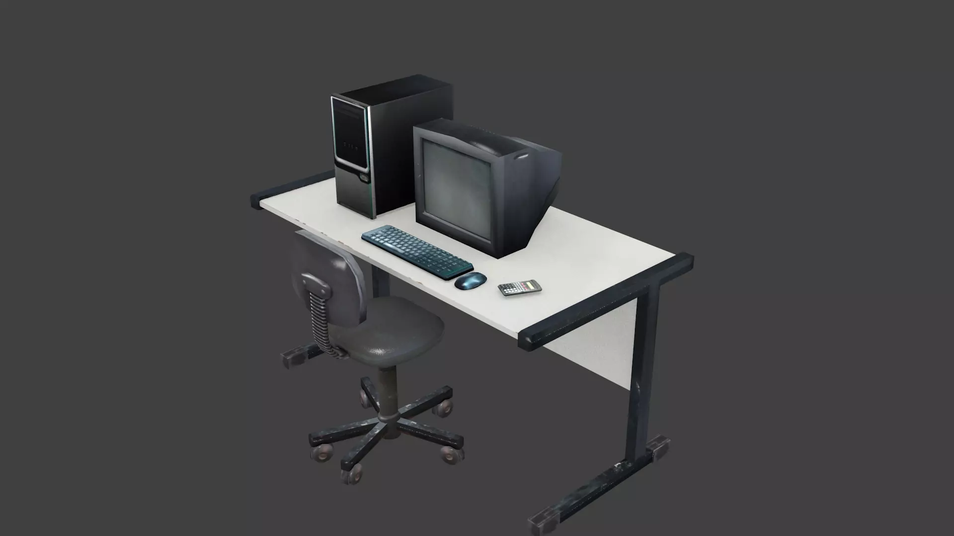 Computer Table 01 Low-poly 3D model