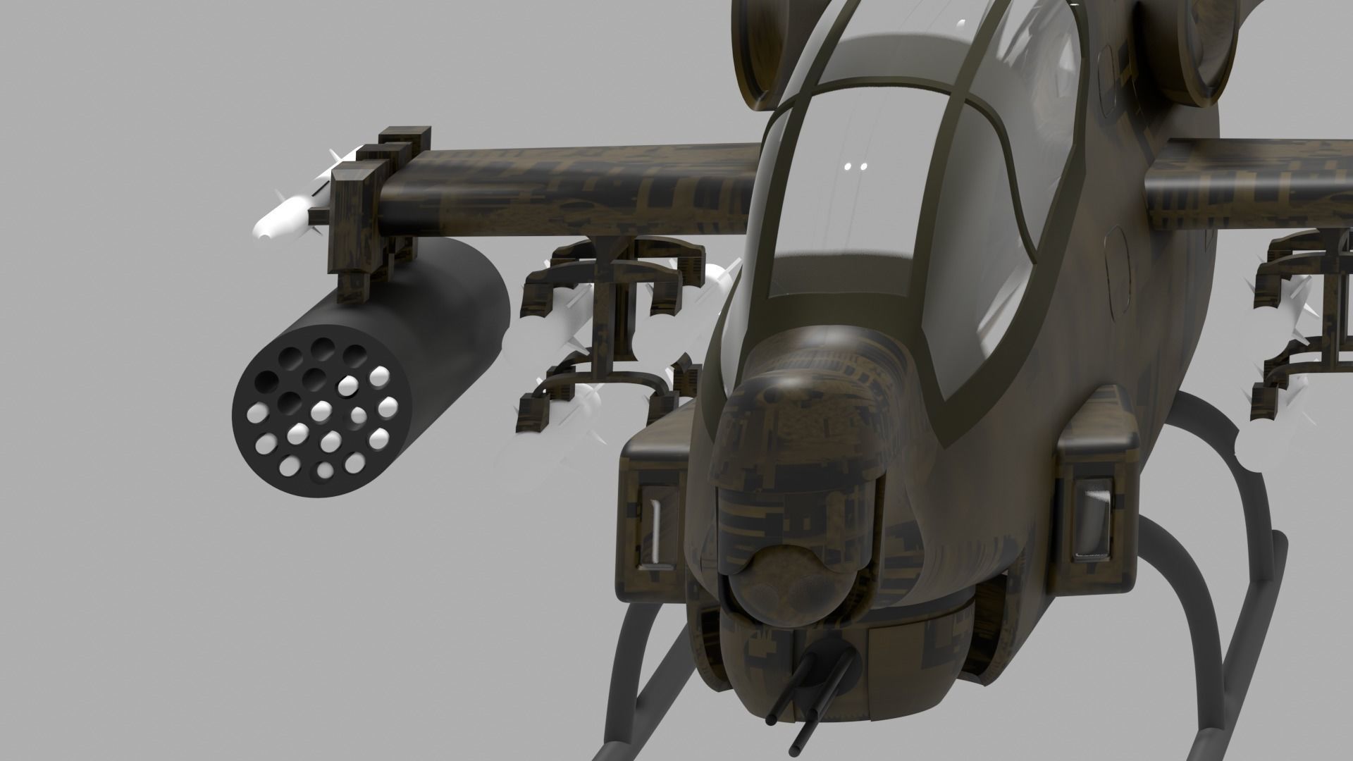 3d model helicopter army Free 3D model_2