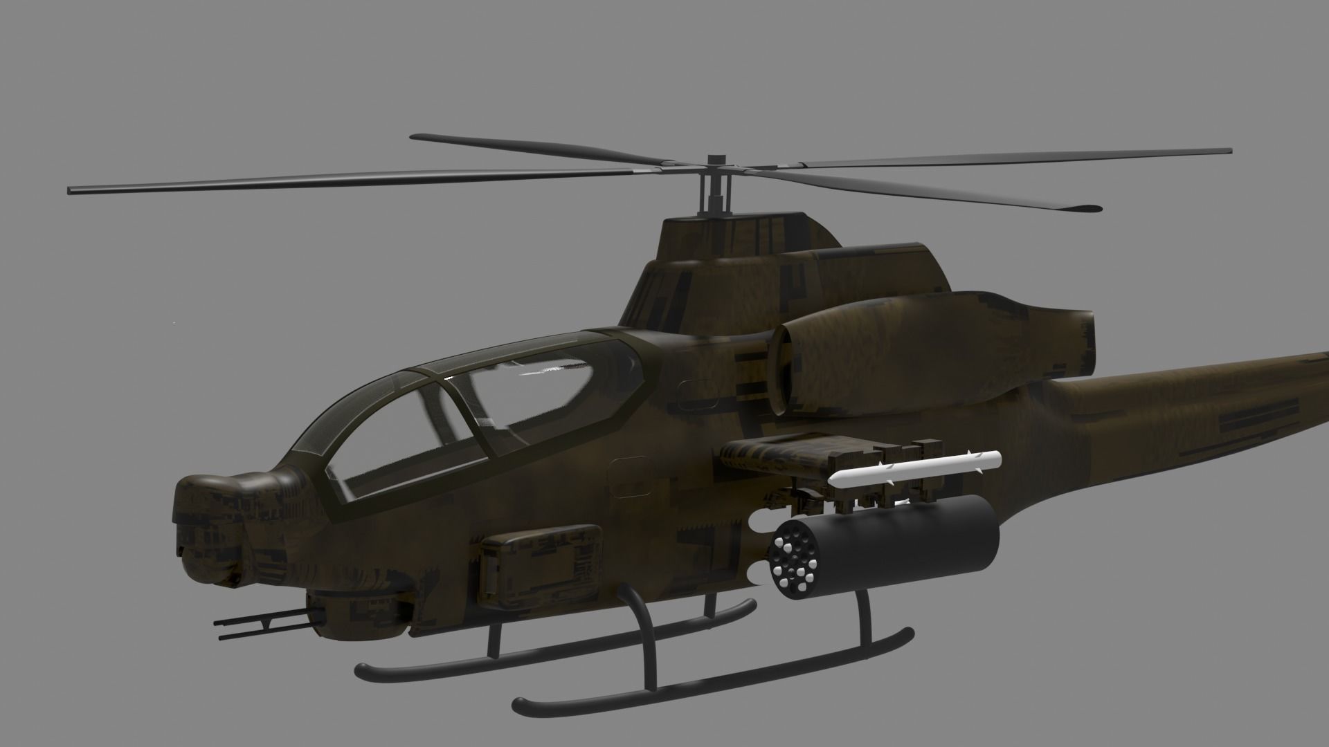 3d model helicopter army Free 3D model_3