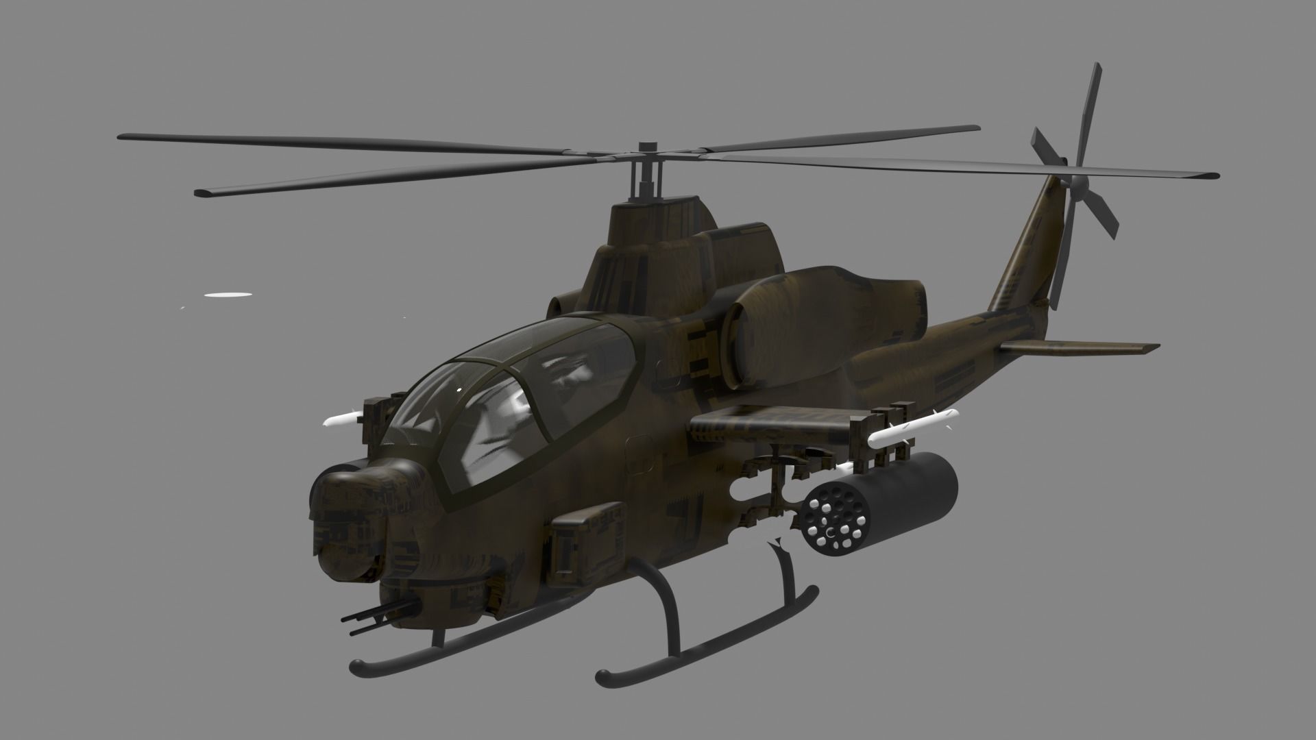 3d model helicopter army Free 3D model_1