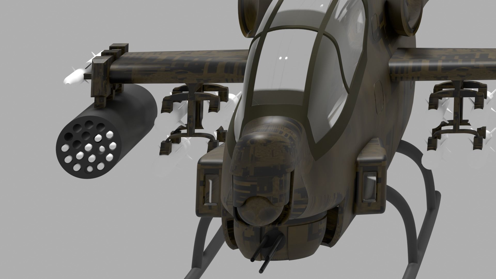 3d model helicopter army Free 3D model_5