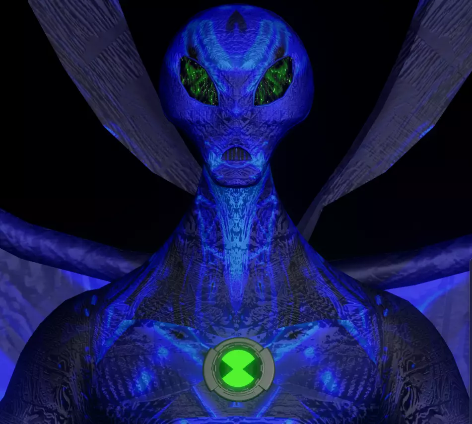 BigChill Ben10 3D Model Detailed Download Baked Textures Free 3D model_0