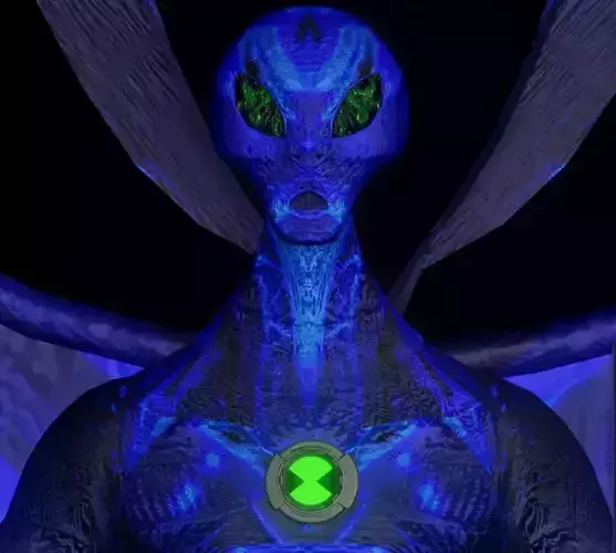 BigChill Ben10 3D Model Detailed Download Baked Textures