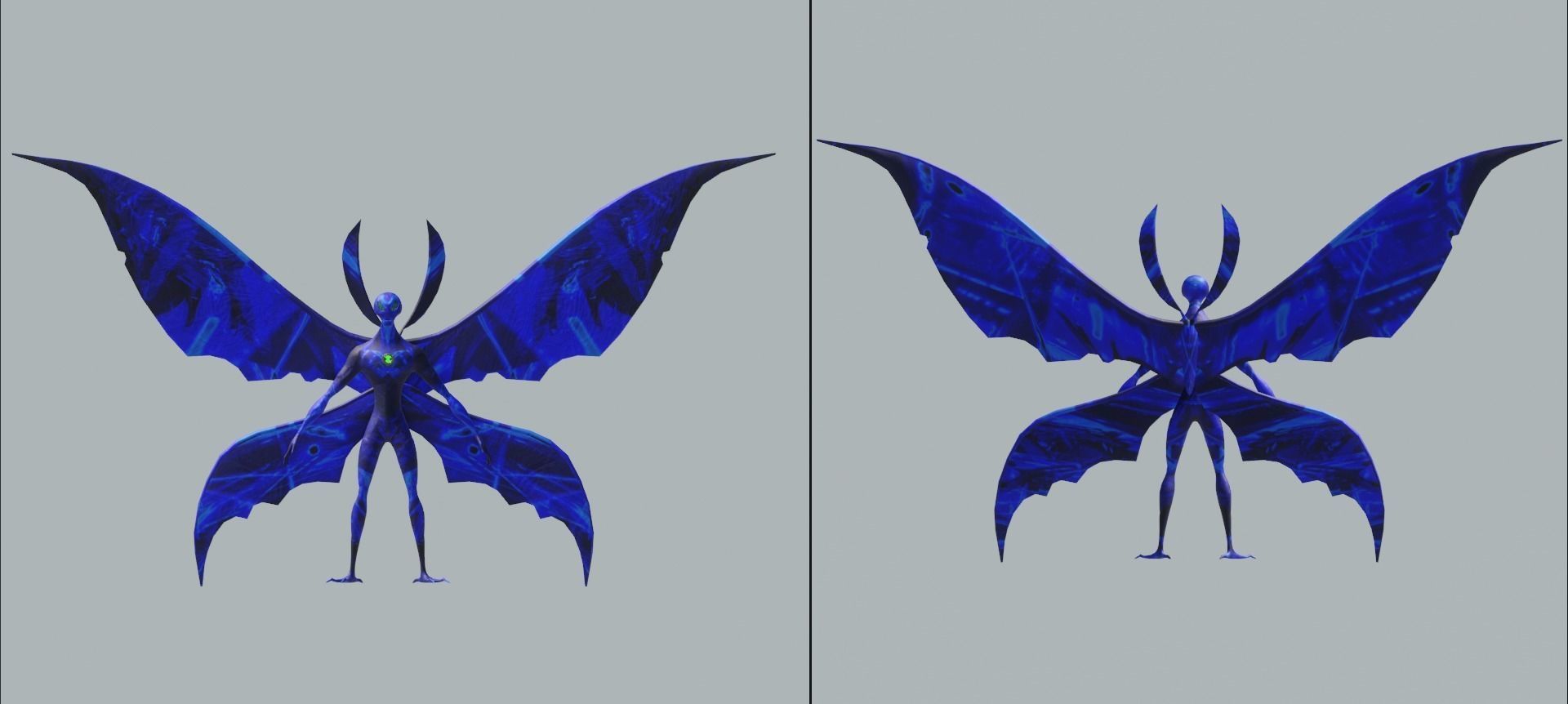 BigChill Ben10 3D Model Detailed Download Baked Textures Free 3D model_7