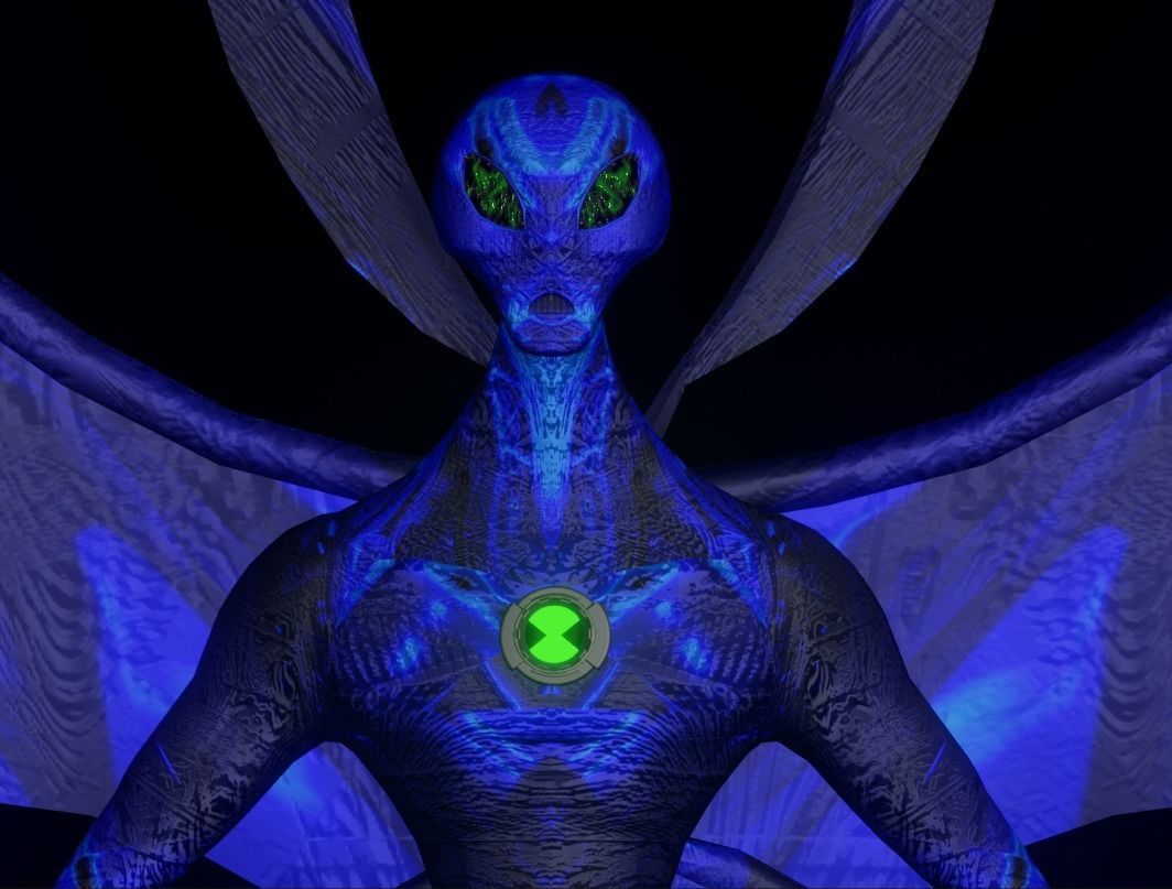 BigChill Ben10 3D Model Detailed Download Baked Textures Free 3D model_5