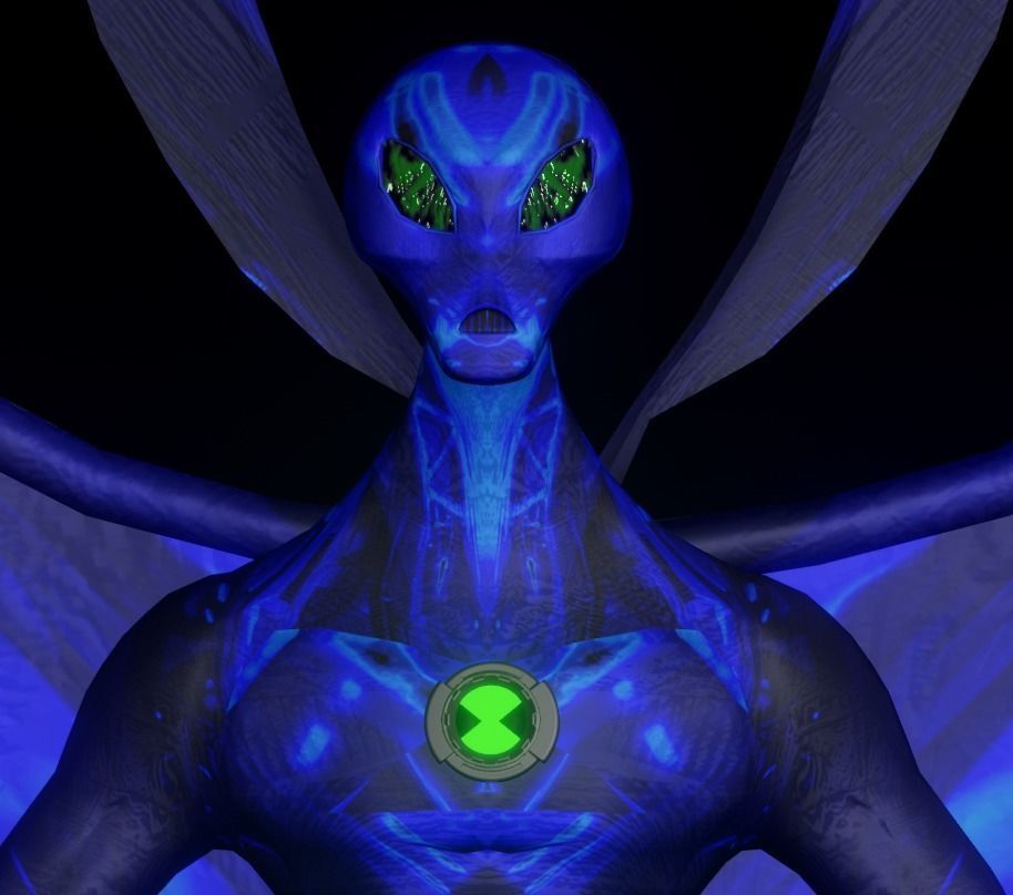 BigChill Ben10 3D Model Detailed Download Baked Textures Free 3D model_10