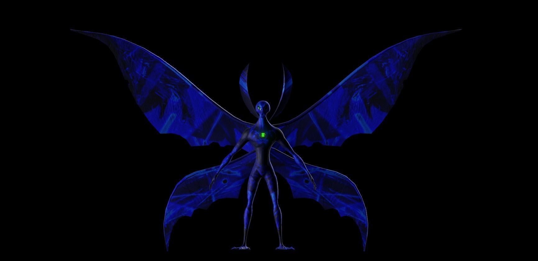 BigChill Ben10 3D Model Detailed Download Baked Textures Free 3D model_2