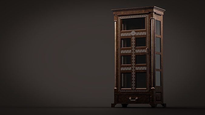 wooden Cabinet furniture Low-poly 3D model