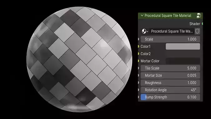 Procedural Square Tile Material Texture