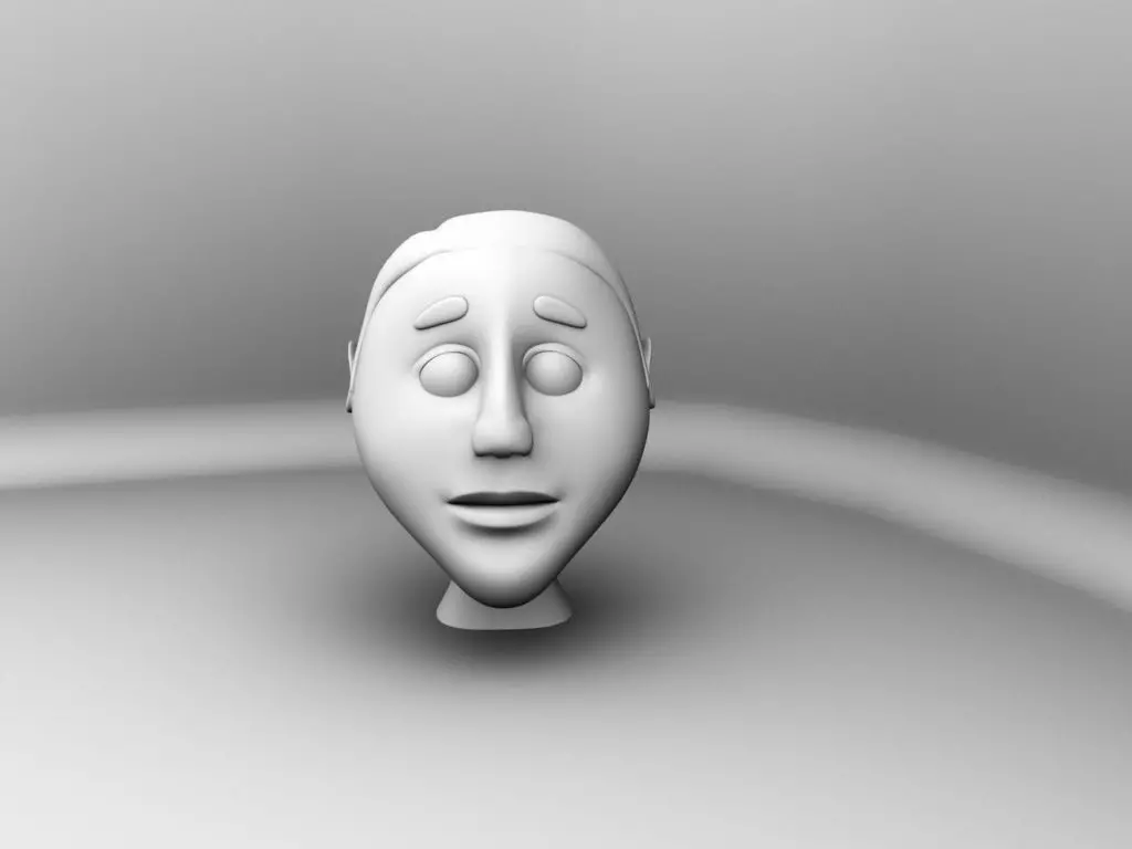 Cartoon Character Head Free 3D model_0