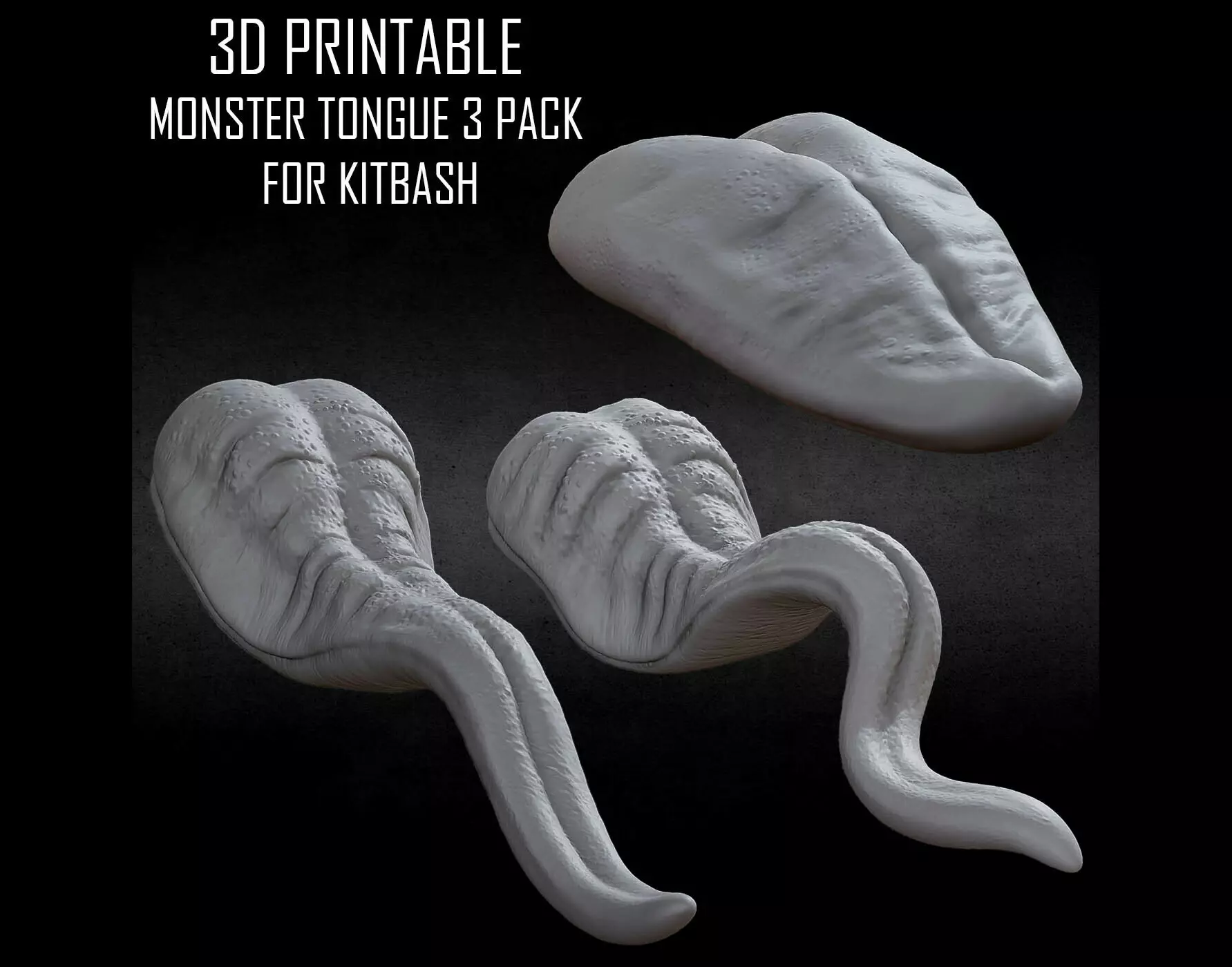 3D PRINTABLE MONSTER TONGUE 3 PACK 3D print model_0