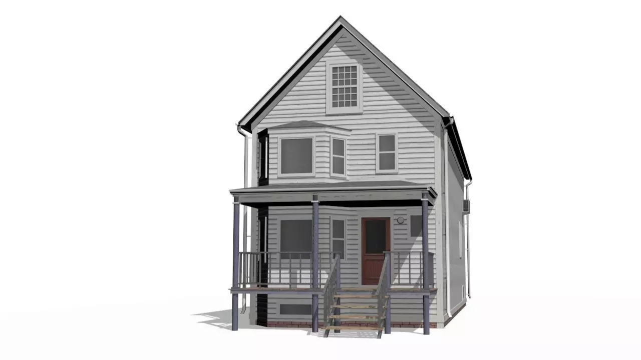 House Low-poly 3D model_0