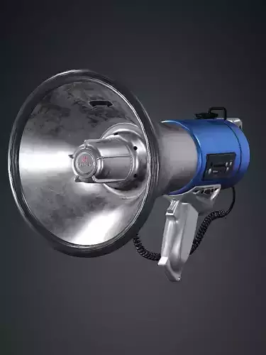 Police Horn Megaphone 3D model Low-poly 3D model