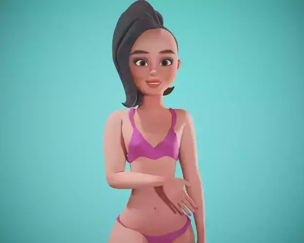 cartoon rigged girl