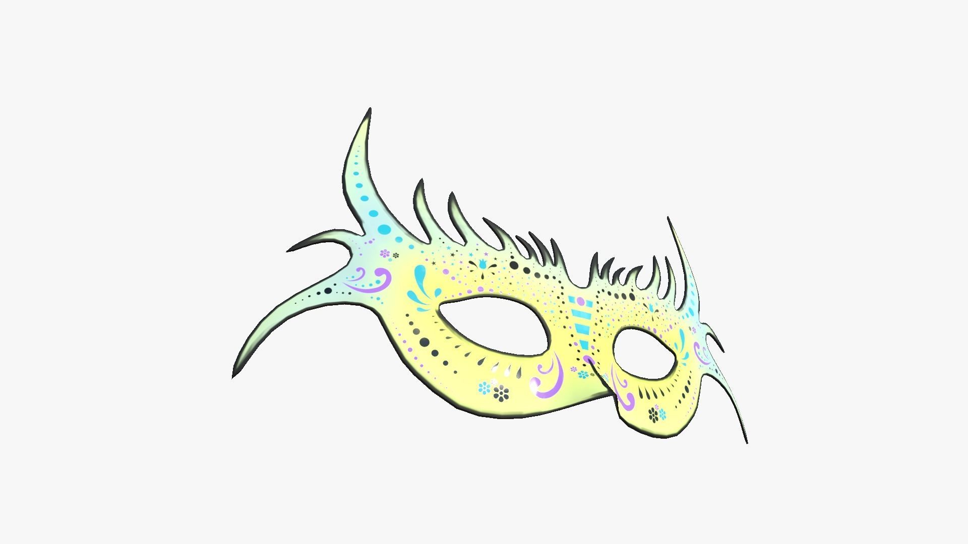 Cartoon Mask Texture 3D model Carnival Mask G13 Cartoon - Costume Character Design VR / AR ...