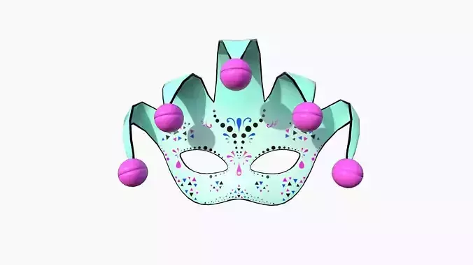 Carnival Mask H13 Cartoon - Costume Character Design Low-poly 3D model