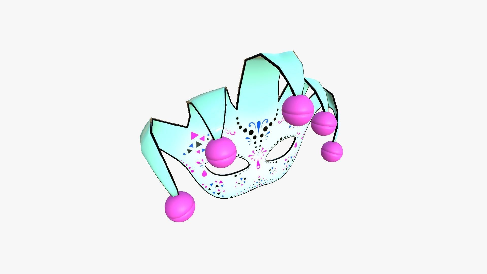 Cartoon Mask Texture 3D model Carnival Mask H13 Cartoon - Costume Character Design VR / AR ...