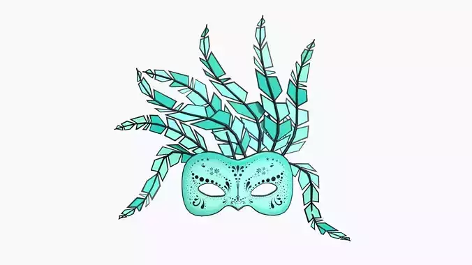 Carnival Mask J13 Cartoon - Costume Character Design Low-poly 3D model