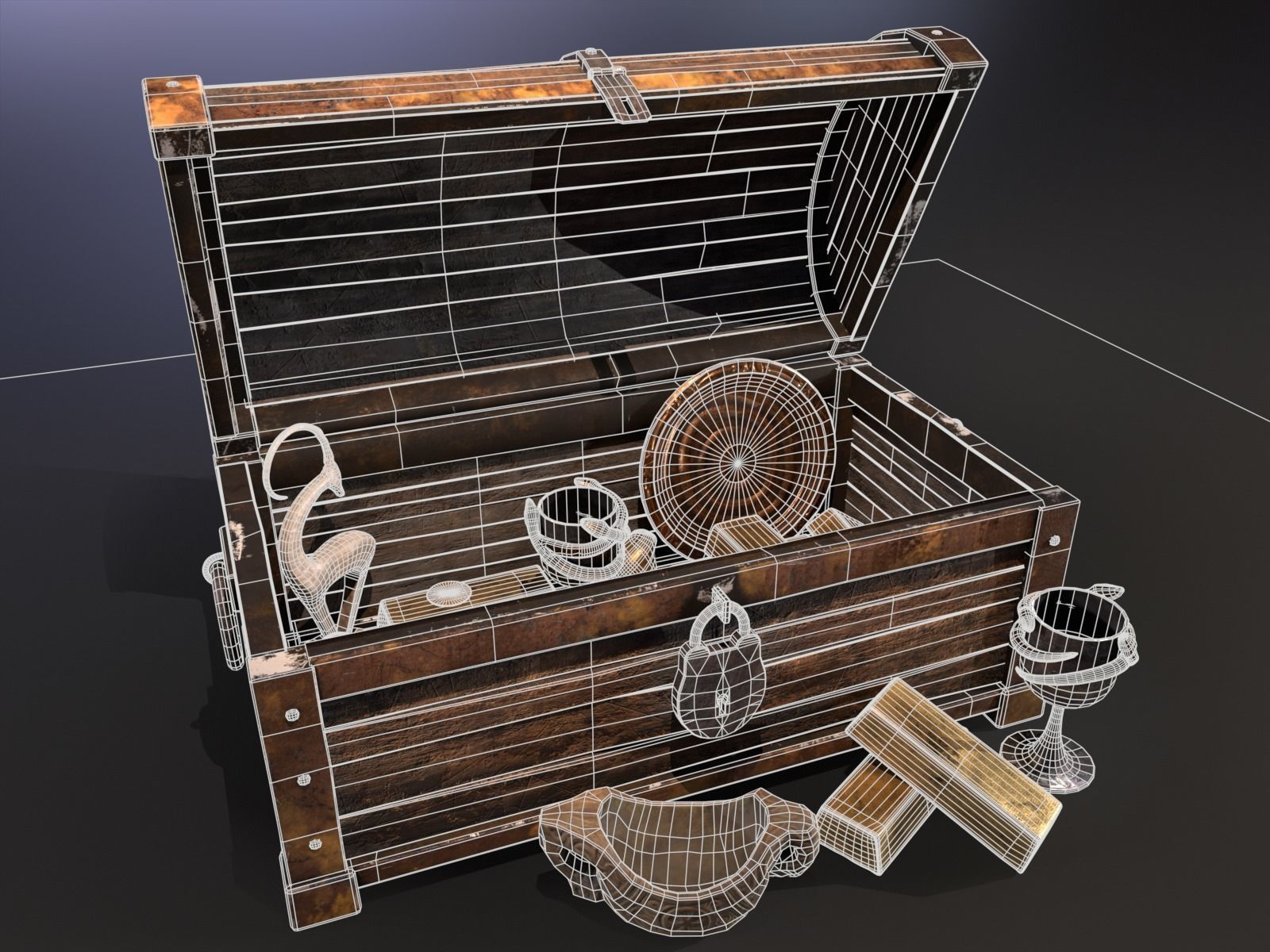 Treasure Chest and Goods 3D Model Collection_10
